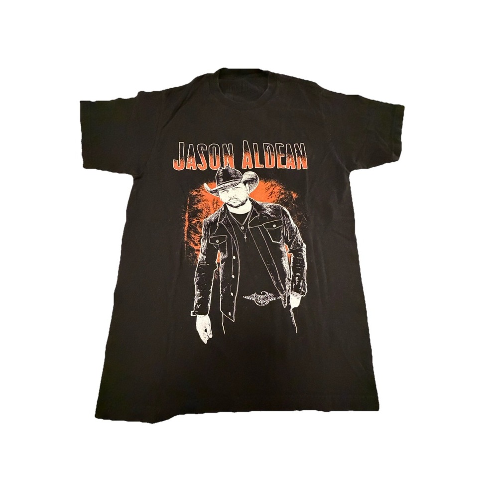 Jason Aldean Rock N Roll Cowboy Tour T Shirt Black Country Music Concert Tee S